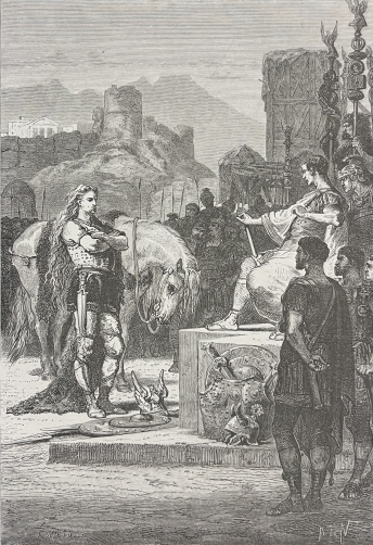 vercingetorix_se_livre_a_cesar_bataille_alesia_gaulois_rome_gravure_1872