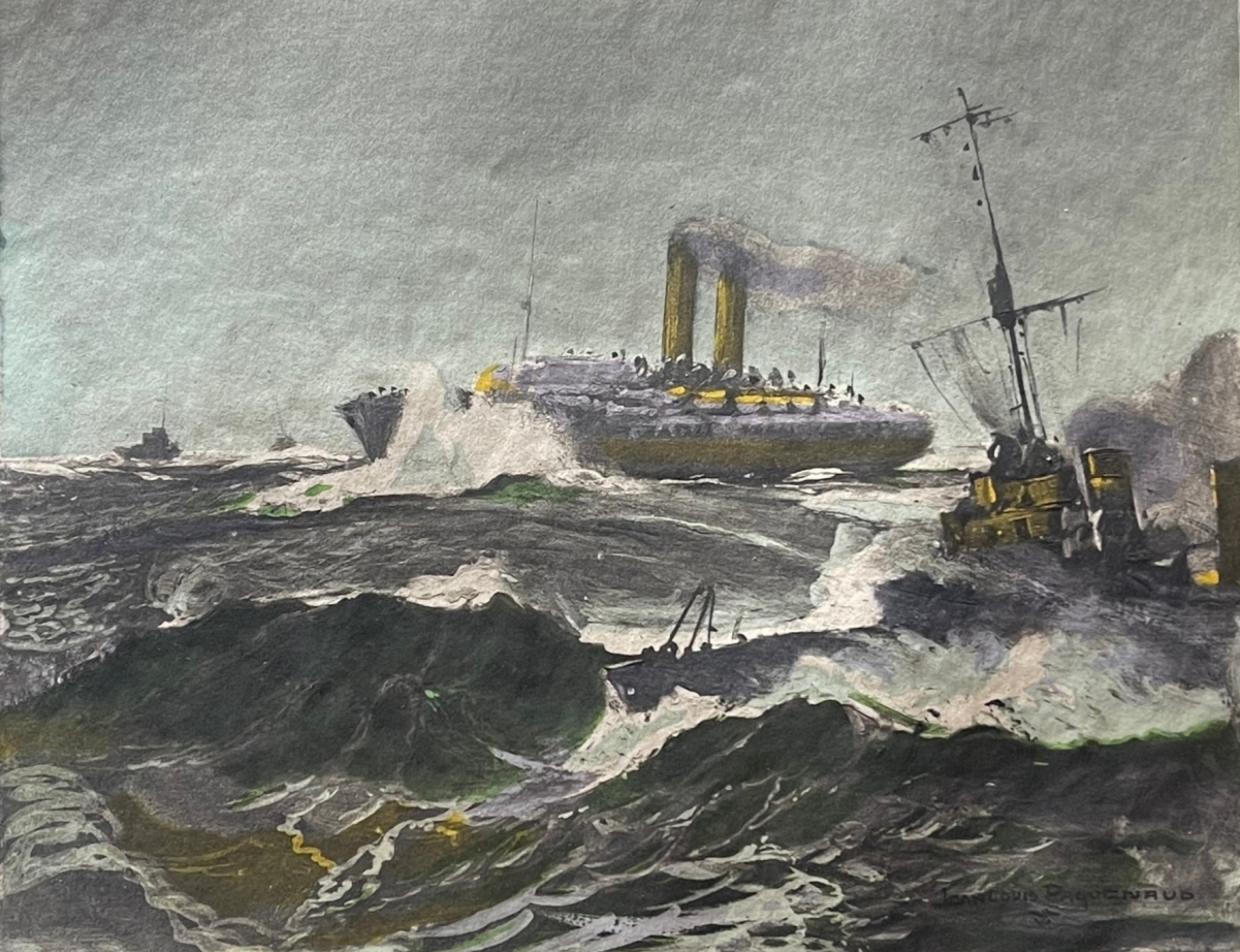 convois_des_dardanelles_torpilleur_et_paquebot_1915_aquatinte_c_1920_marine