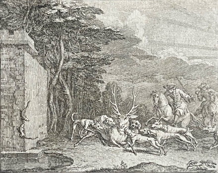 les_deux_lezards_chasse_chien_cerf_claude_gillot_1673-1722_gravure_1719_france