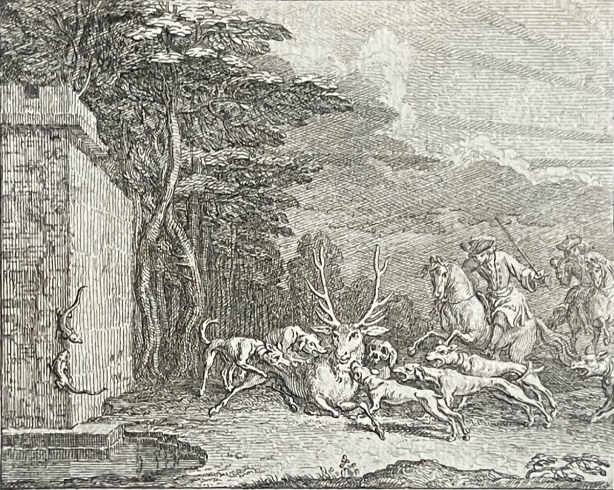les_deux_lezards_chasse_chien_cerf_claude_gillot_1673-1722_gravure_1719_france
