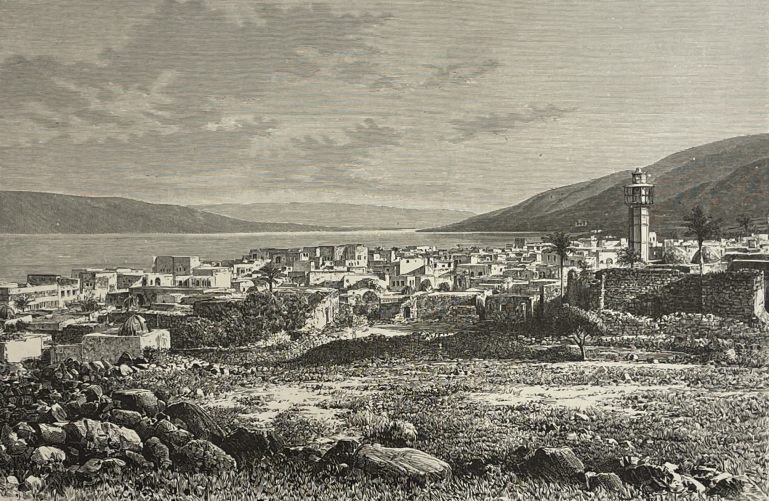 israel_ville_et_lac_de_tiberiade_galilee_palestine_xylographie_de_1880