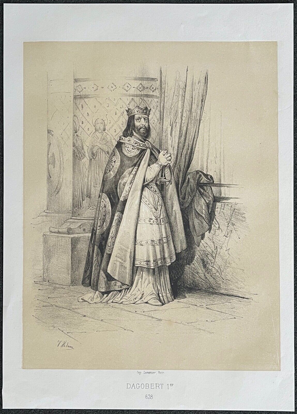 dagobert_ier_roi_des_francs_merovingien_602-639_lithographie_c_1850_france