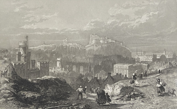 edimbourg_vue_du_chateau_circa_1843_ecosse_scotland
