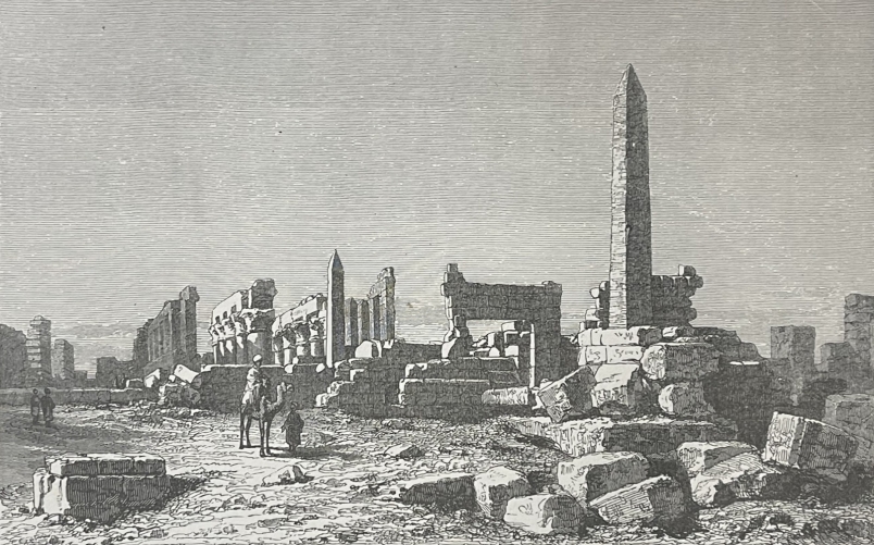 egypte_grand_obelisque_de_la_reine_hatchepsout_a_karnak_gravure_1860