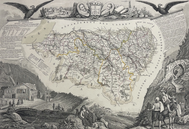 pyrenees_departement_carte_originale_de_1850_france