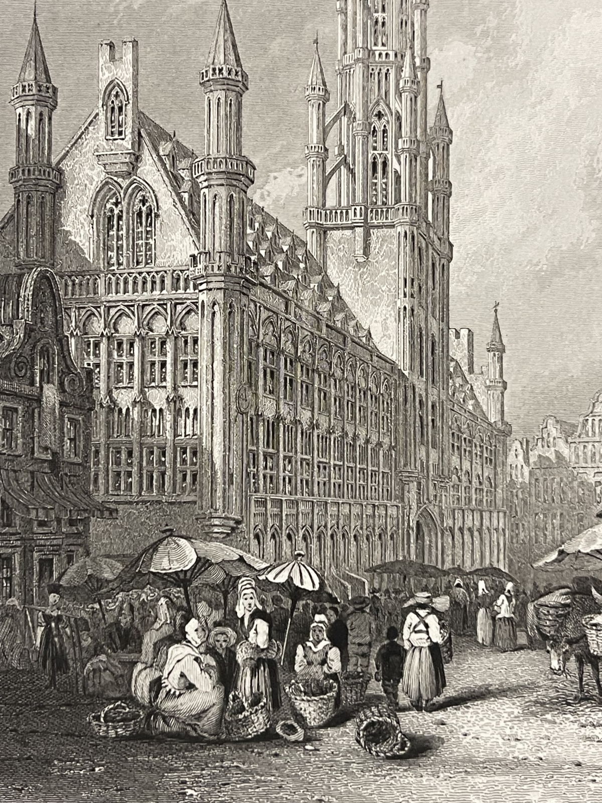 bruxelles_hotel_de_ville_gravure_de_stanfield_vers_1838_belgique_europe