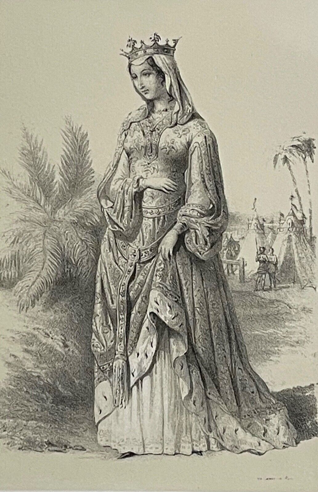 isabelle_d_aragon_1247-1271_reine_de_france_lithographie_de_1848_xixe