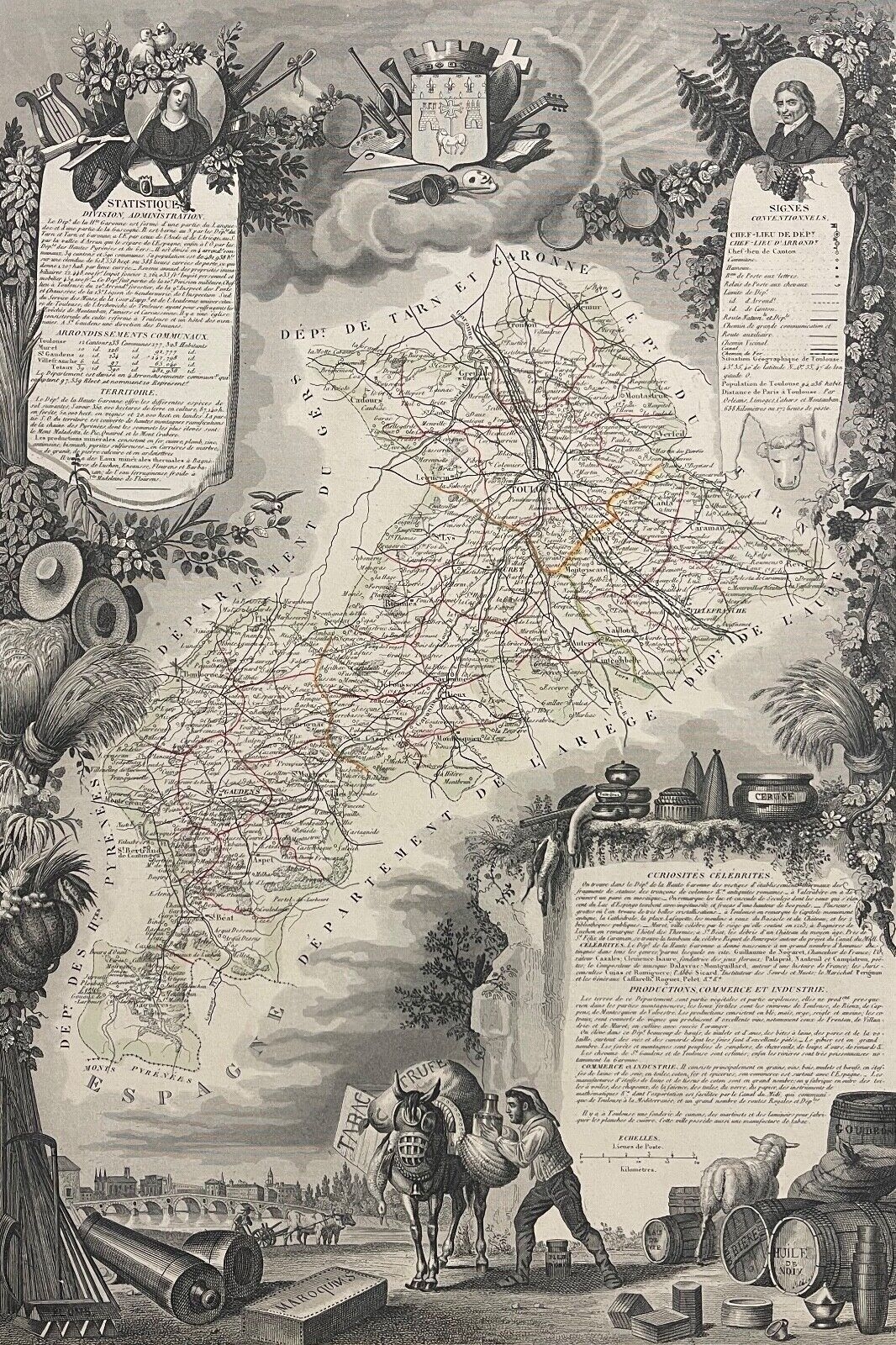 haute_garonne_departement_carte_de_1850_france_languedoc_gascogne_occitanie