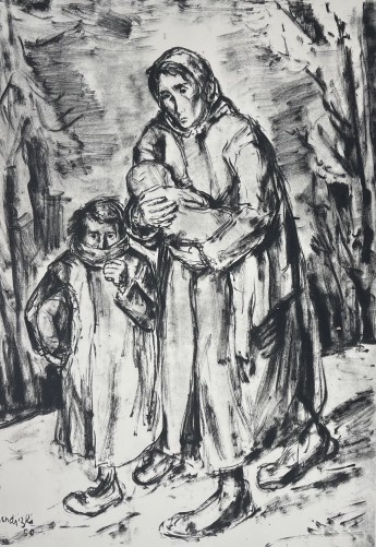 pologne_maurycy_m??drzycki_hommage_combattants_ghetto_varsovie_photogravure_1955