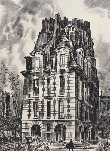 paris_autre_maison_place_du_pont_neuf_seine_par_albert_decaris_1949_france