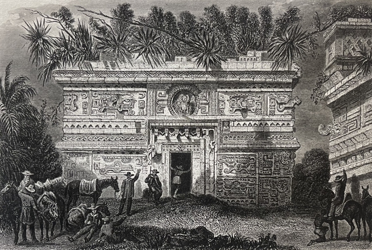 mexique_ruine_maya_de_chichen_itza_yucatan_gravure_de_auber_vers_1840
