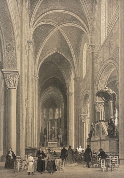 eglise_paris_saint_germain_des_pres_en_1866_lithographie_france