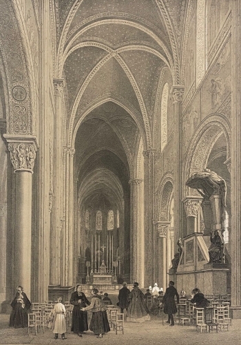 eglise_paris_saint_germain_des_pres_en_1866_lithographie_france