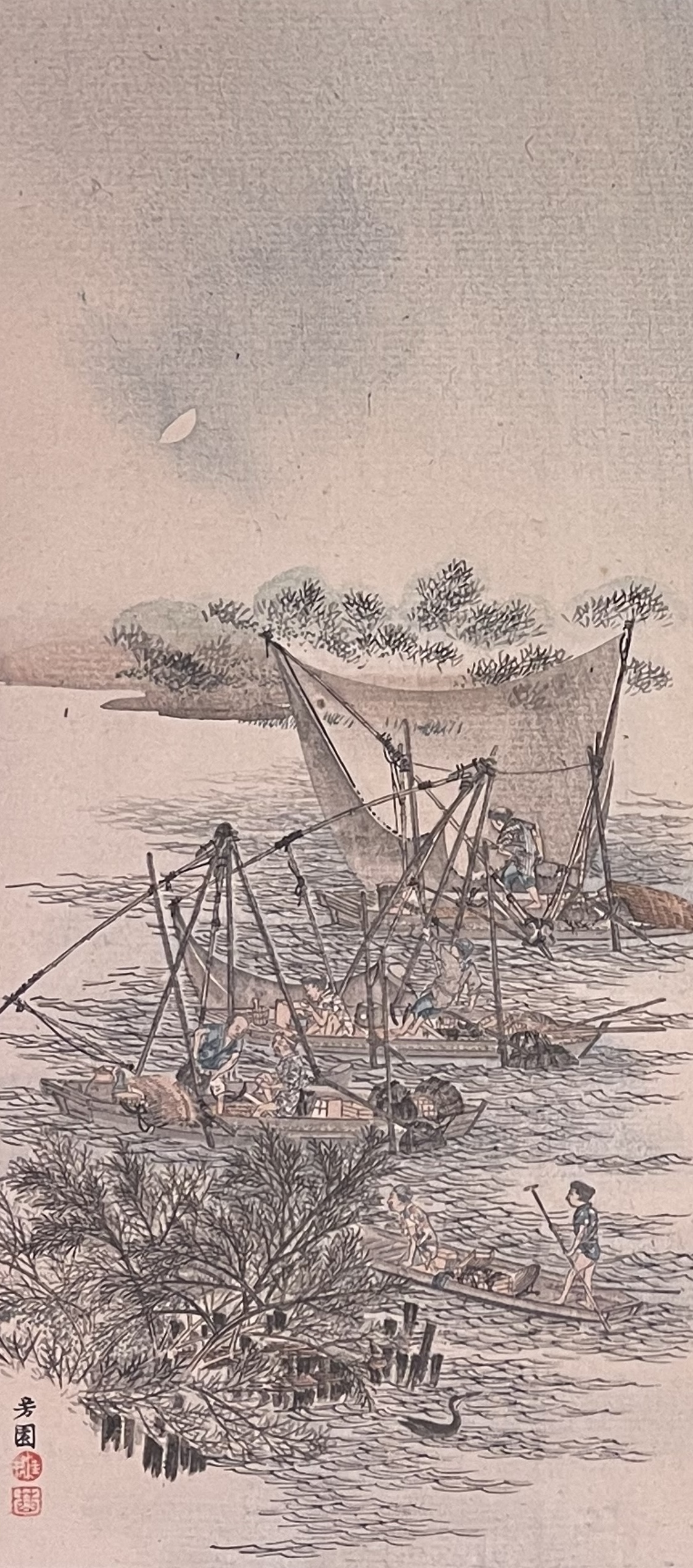 pecheurs_par_nanbara_sakujirō_1889_japon_estampe_japonaise_sur_verge_peche