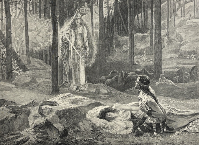 art_nouveau_brunnhilde_decouvrant_sieglinde_et_siegmund_gaston_bussiere_c_1900