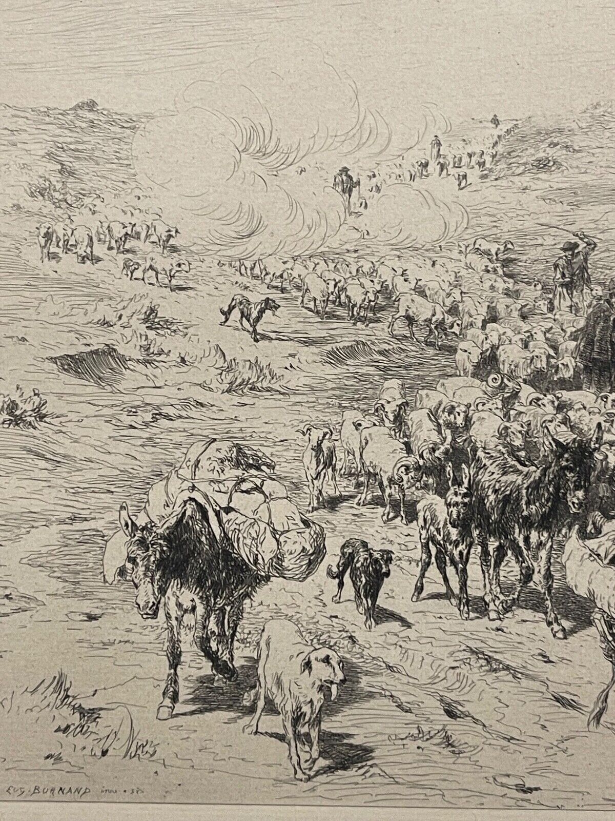 la_descente_des_troupeaux_provence_xixe_pointe_seche_burnand_1884_france