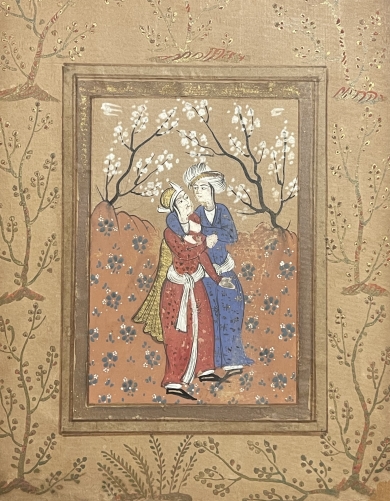 miniature_qajar_xxeme_india_bharat_inde_prince_et_princesse