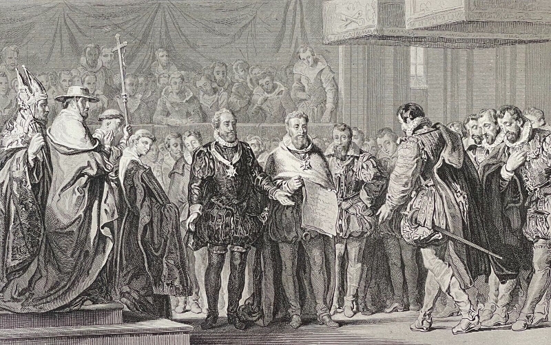 signature_traite_de_paix_vervins_1598_henri_iv_philippe_ii_espagne_france_c_1840