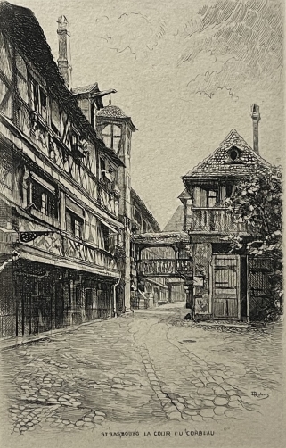 strasbourg_bas-rhin_alsace_la_cour_du_corbeau_eau-forte_de_leopold_robin_vers_1930