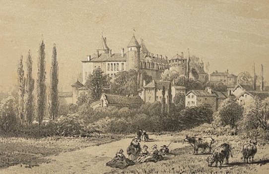 chateau_fort_de_bourbon_busset_allier_lithographie_vers_1840_france