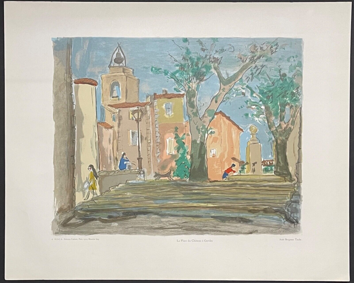 gordes_provence_france_lithographie_1979_de_astri_bergman_taube_1898-1980