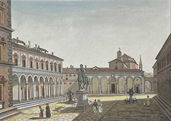 italie_florence_toscane_basilique_de_la_santissima_annunziata_vers_1830