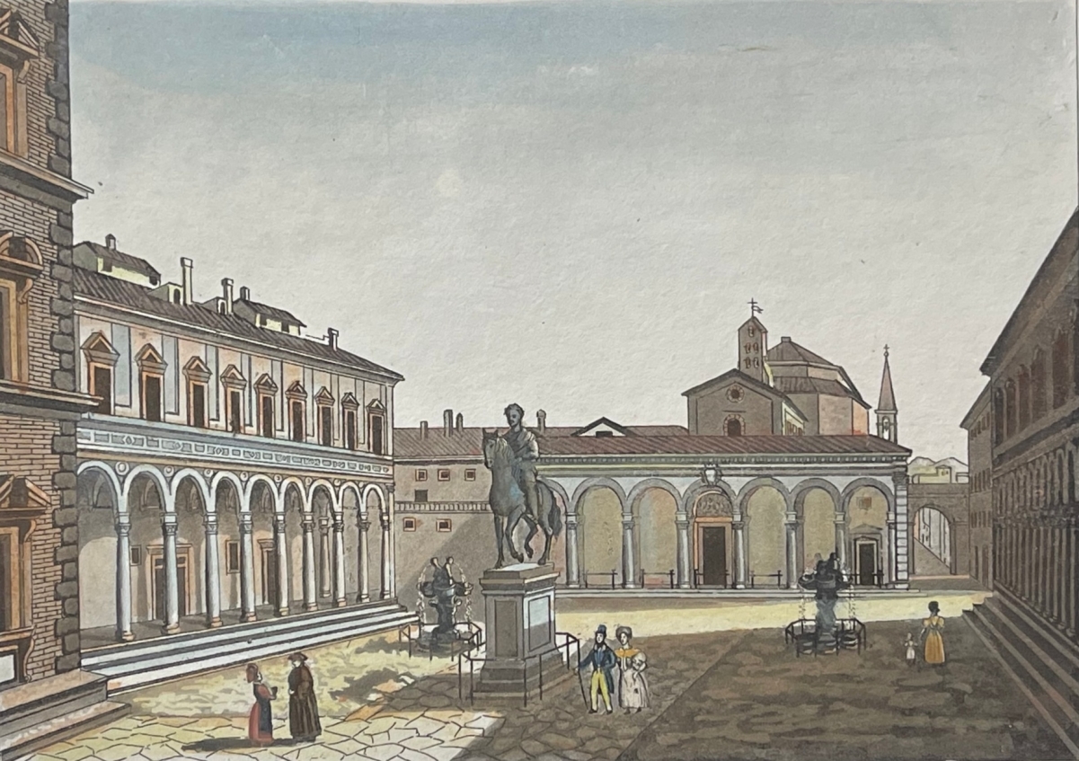 italie_florence_toscane_basilique_de_la_santissima_annunziata_vers_1830