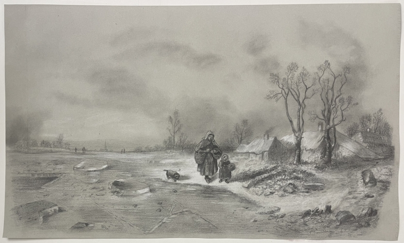 dessin_au_fusain_et_rehaut_paysage_de_france_anime_sous_la_neige_anonyme_c_1880