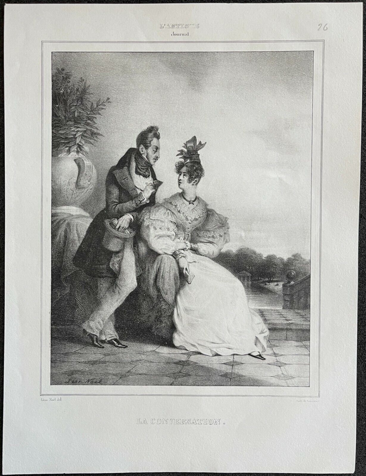 la_conversation_dapres_leon_noel_gravure_originale_1831_france