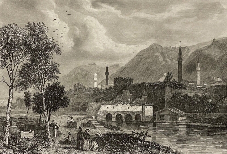 antioche_antakya_turquie_fleuve_oronte_gravure_vers_1838_par_ransonnette