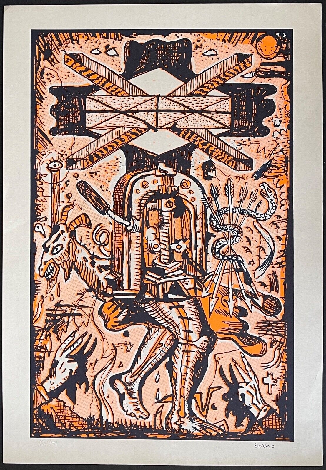 art_brut_poster_serigraphie_de_bolino_pakito_titre_press_bouc