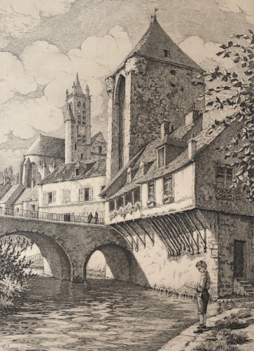 petit_pecheur_vers_1930_pont_anime_grande_pointe_seche_signee_thelinge