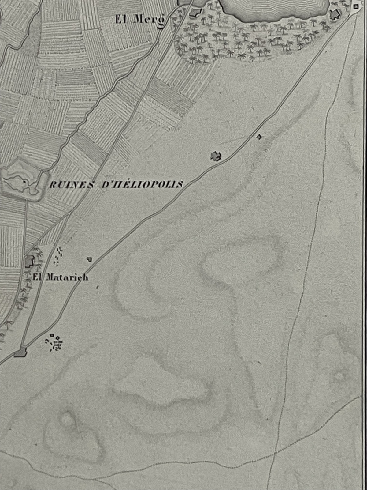 egypte_plan_plaine_heliopolis_en_1800_bataille_general_kleber_gravure_1848