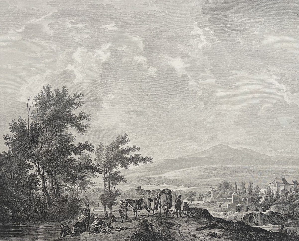 halte_de_chasseurs_dapres_wouwermans_gravure_au_burin_niquet_tirage_vers_1850