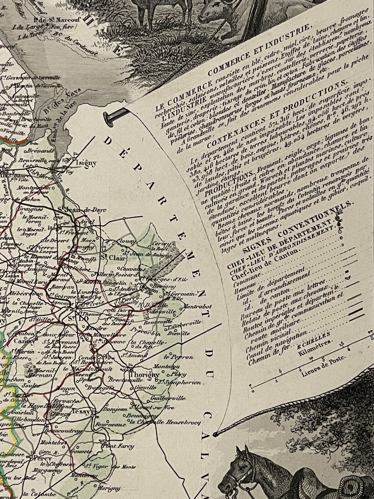 manche_departement_carte_originale_de_1850_normandie_france