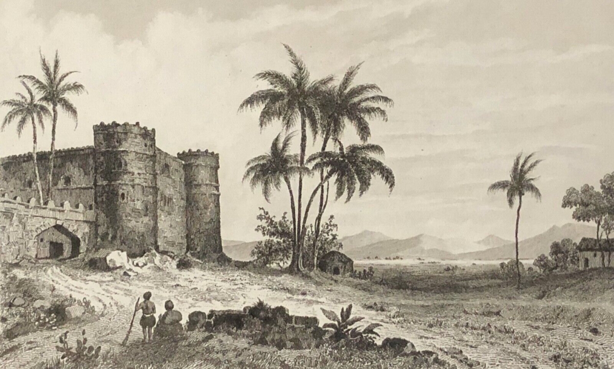 chateau_du_sultan_d_aden_a_lahadj_gravure_vers_1847_yemen