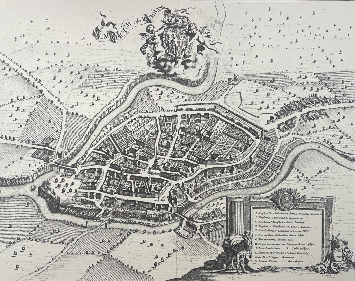 rumilly_haute-savoie_france_vue_cavaliere_de_1682_tirage_vers_1970