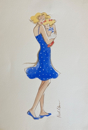 mode_nicole_pibeaut_aquarelle_illustratrice_femme_et_enfant_vers_1980_france