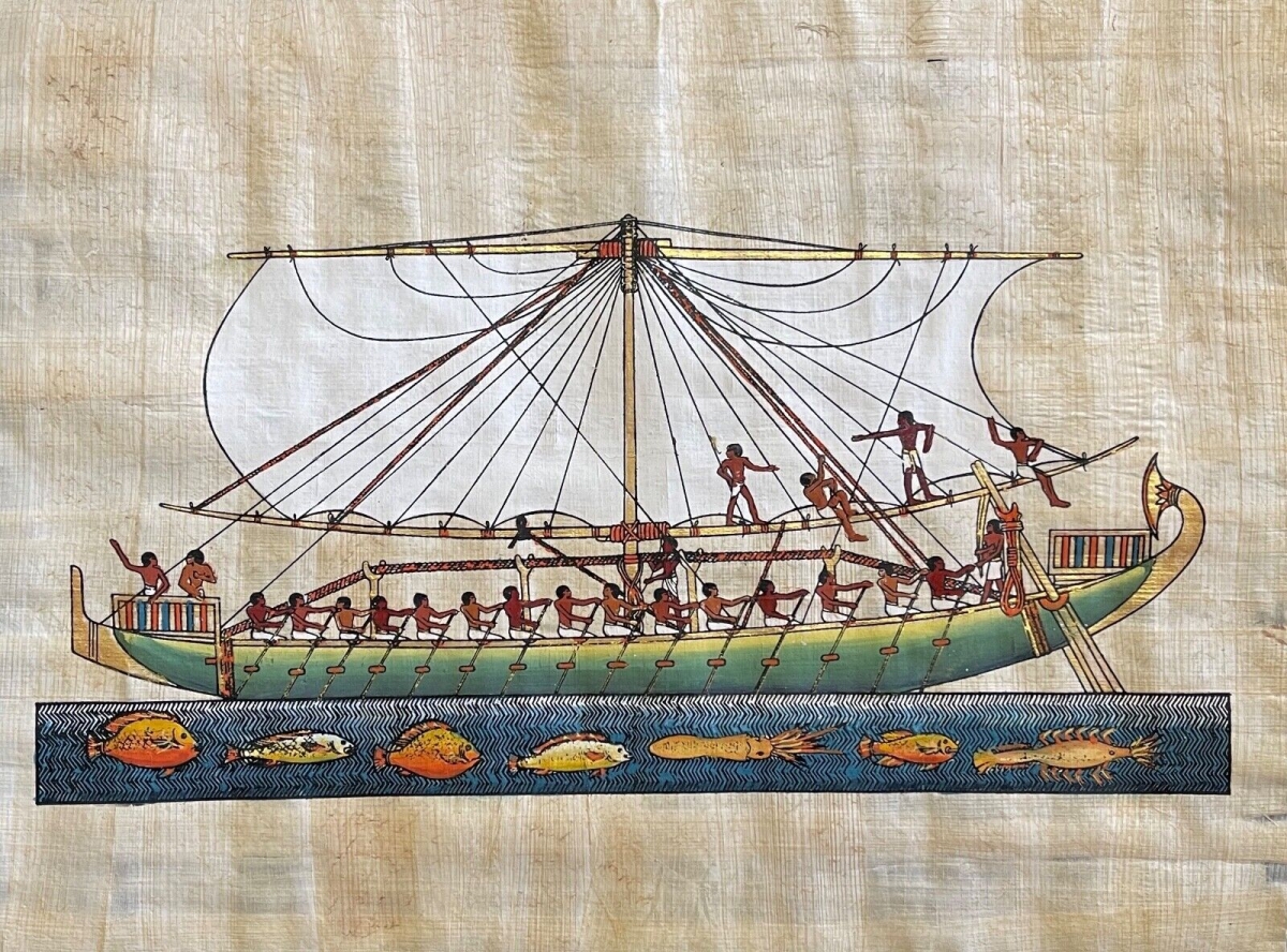 egypte_navire_egyptien_expedition_de_pount_c_1600_av_j_c_papyrus_xxe_hatshepsout