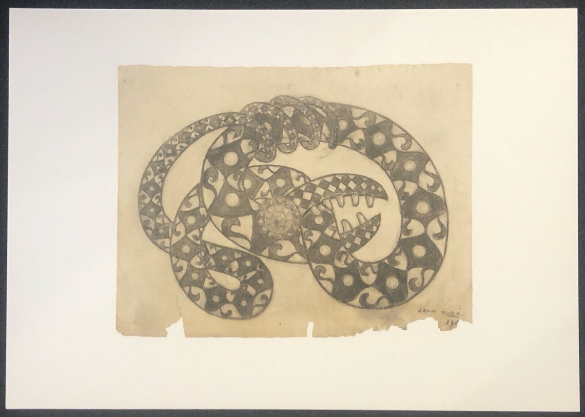 juan_miro_serpent_projet_de_bijou_serpente_1908_chromolithographie_1982