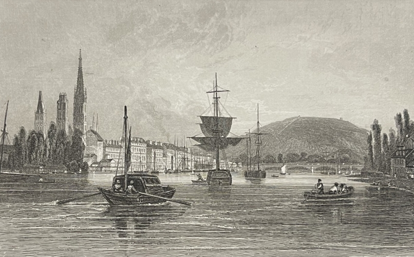 rouen_vue_de_la_grande_chaussee_gravure_de_outhwait_1842_normandie_france