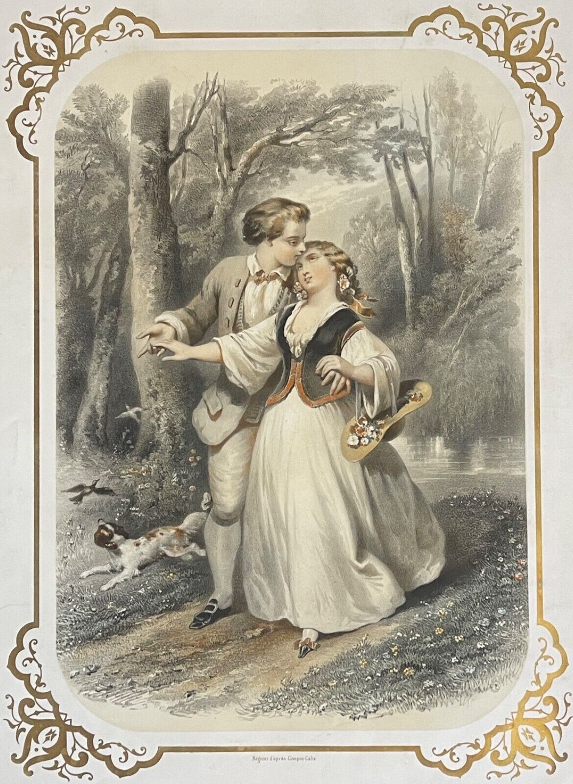 chemin_fleuri_amour_champetre_galant_post_romantisme_lithographie_1863_france