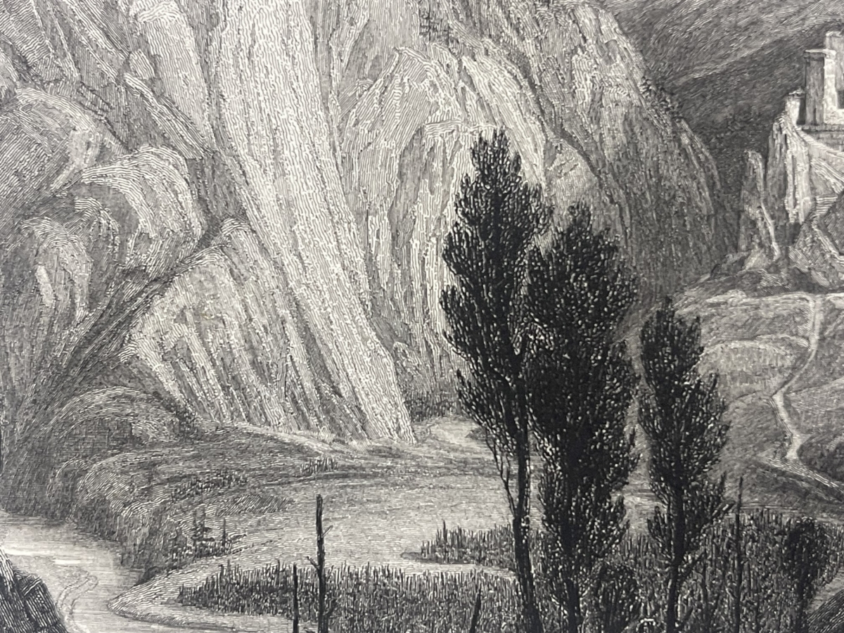 arlempdes_le_chateau_gravure_de_rouargue_haute-loire_vers_1840_france