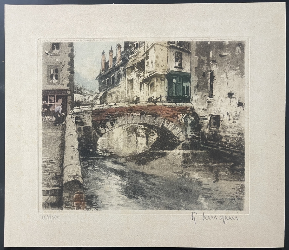 bruges_belgique_luigini_ferdinand_le_meebrug_gravure_en_aquatinte_vers_1930