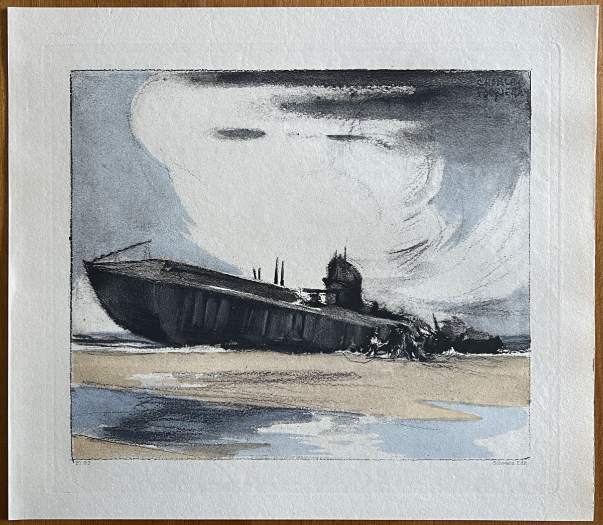 sous-marin_allemand_uc-61_echoue_en_1917_a_wissant_aquatinte_1920_guerre_1914