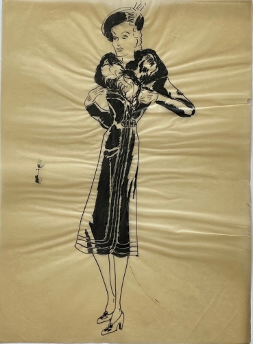 art_deco_encre_sur_calque_createur_mode_vers_1938_marseille_france