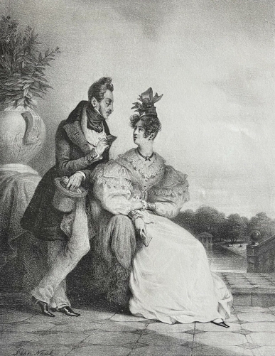 la_conversation_dapres_leon_noel_gravure_originale_1831_france