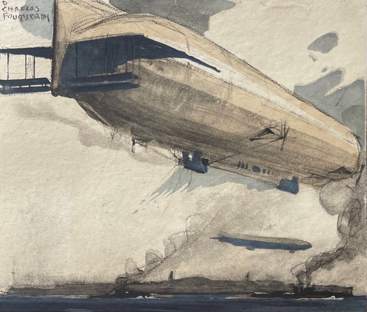 zeppelin_revenant_de_patrouille_vers_1914_aquatinte_c_1920_dirigeable_allemagne