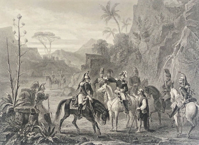 napoleon_bonaparte_heureuse_decouverte_du_general_montbrun_france_gravure_1862