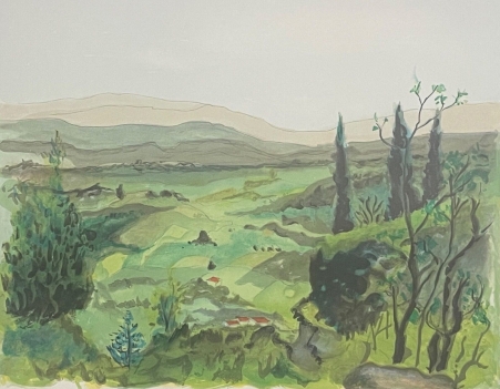 gordes_la_plaine_provence_lithographie_1979_astri_bergman_taube_1898-1980